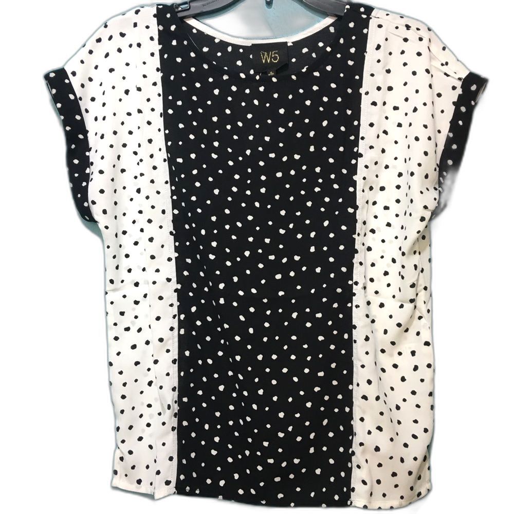 2/$40 Anthropologie W5 Color Block Boyfriend Cut Boxy Short Sleeve Blouse NWT